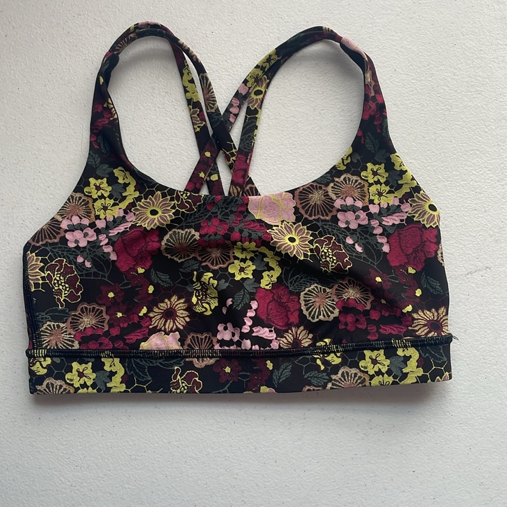 Lululemon Purple Floral Sports Bra size small